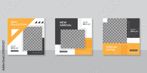 Minimalist social media post template for digital marketing and sale promo. fashion advertising. banner offer. mockup photo vector frame illustration