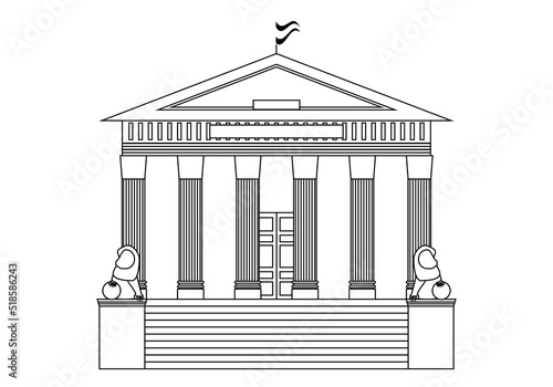Icono del Congreso de los diputados de España en trazo negro sobre fondo blanco photo