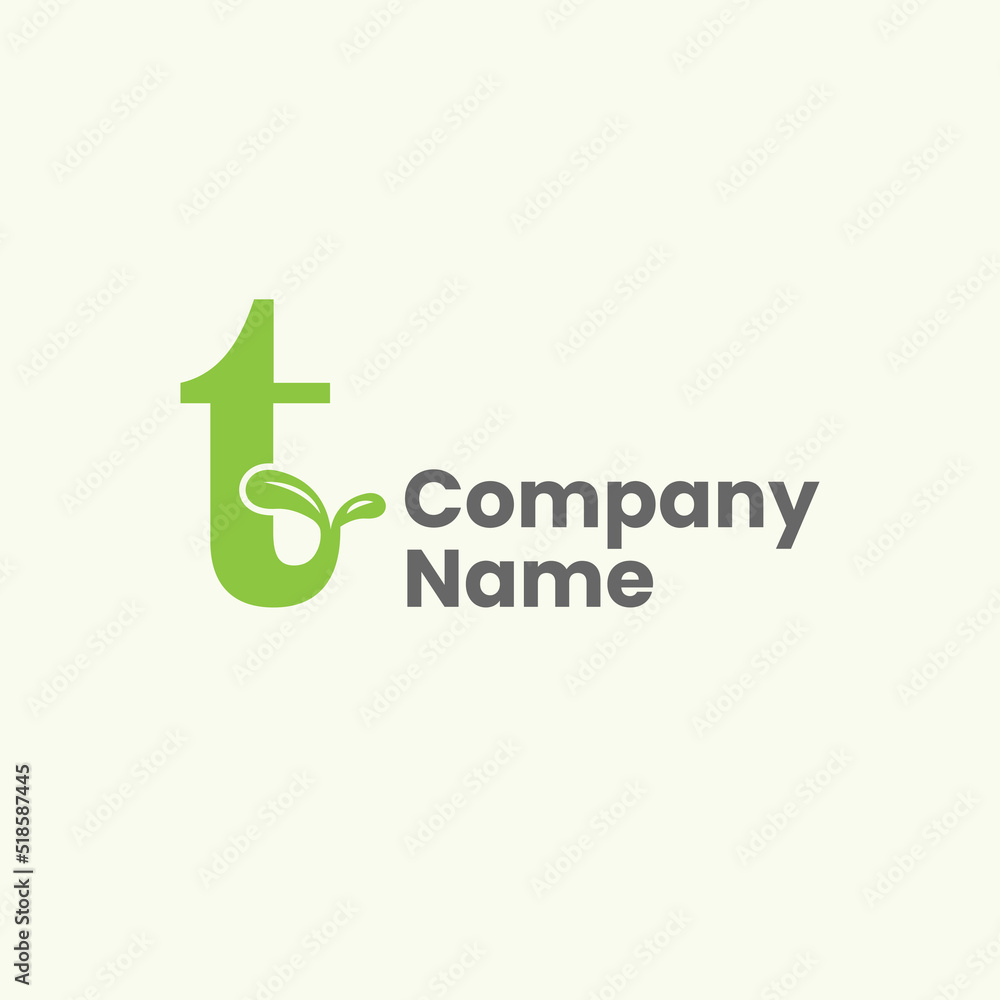 letter T for plant logo. logo design about plants letter T for plant logo. logo design about plants