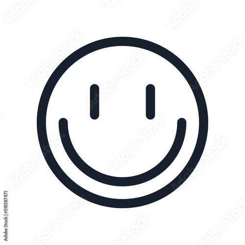 Smile icon line style UI UX design element, web pictogram, mobile app, promo tag, videocall interface. Vector 10 eps
