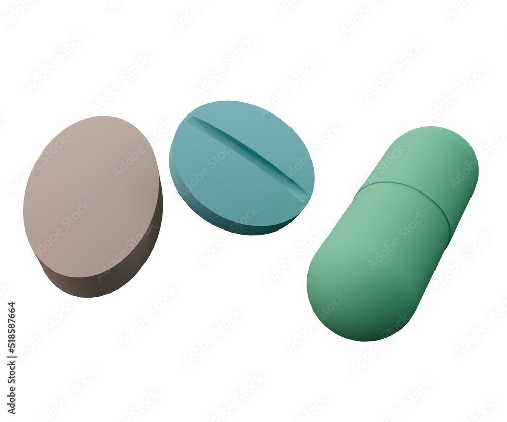 3d illustration of CAPSULE PILLS DRUGS MEDICINE HEALTHCARE MEDICAL PHARMACY