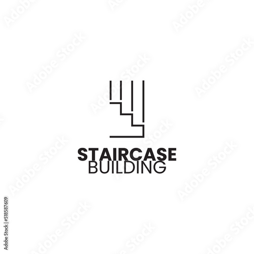 staircase logo. stairs are representative of the building, so this logo can be used for a building or construction business
