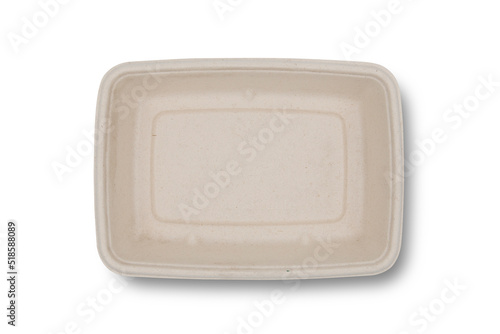 bagasse container food package isolated on white background