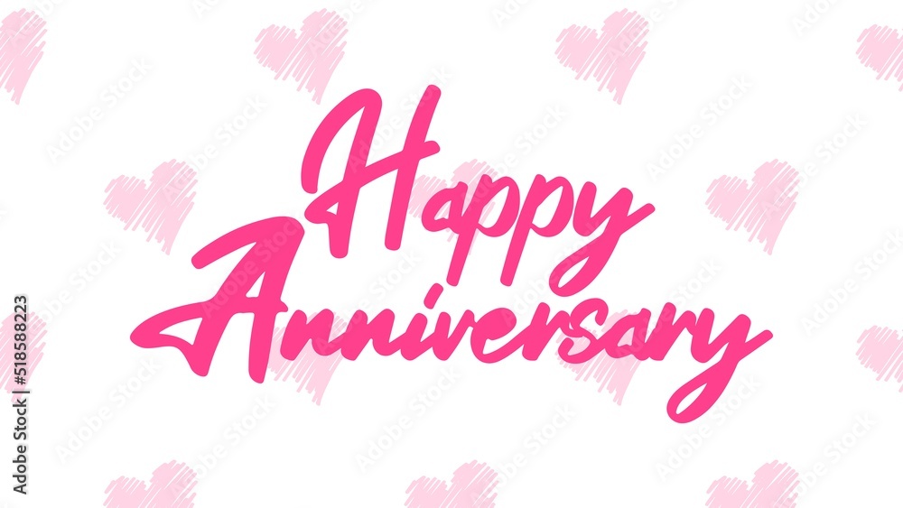 Happy Anniversary writing with heart background, colorful, cheerfull, invitation card, celebration banner Happy Anniversary writing with heart background, colorful, cheerfull, invitation card, celebration banner