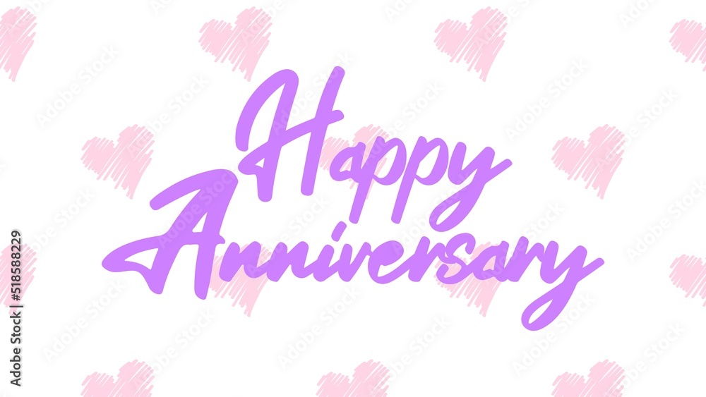 Happy Anniversary writing with heart background, colorful, cheerfull, invitation card, celebration banner Happy Anniversary writing with heart background, colorful, cheerfull, invitation card, celebration banner