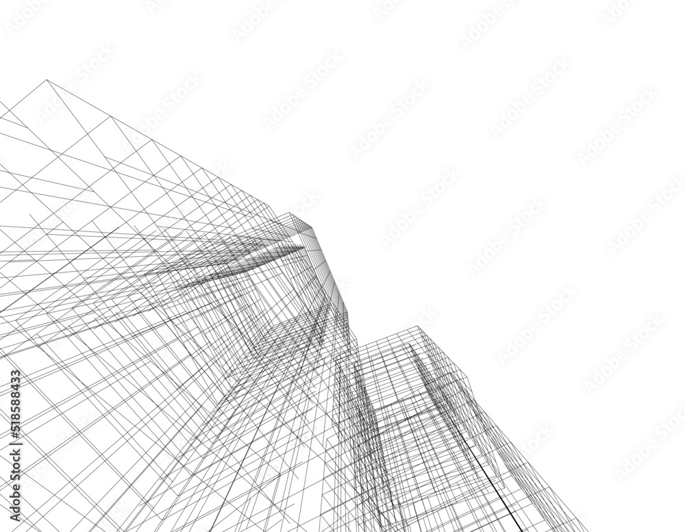 sketch of modern building sketch of modern building