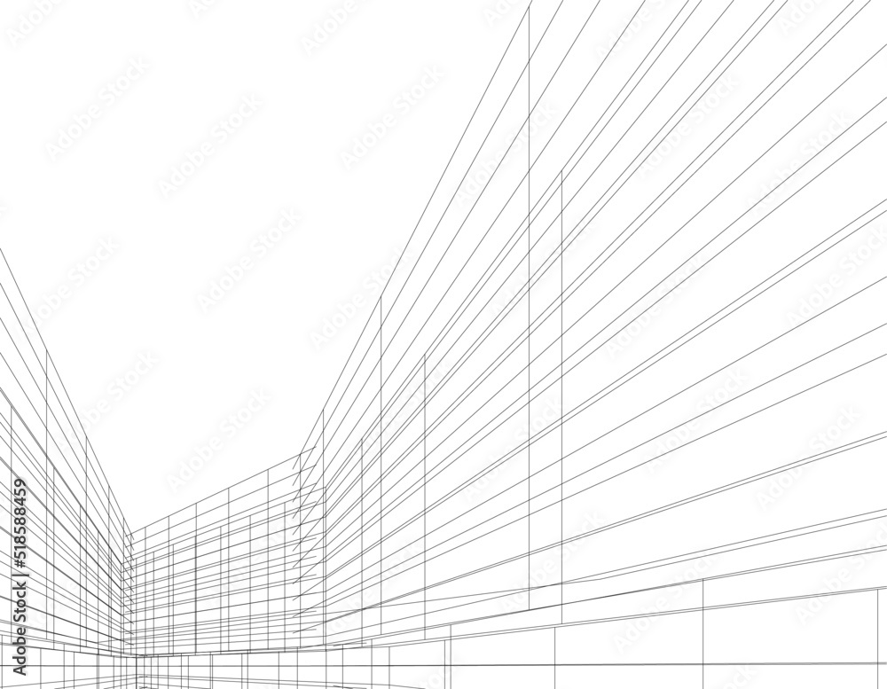 sketch of modern building sketch of modern building