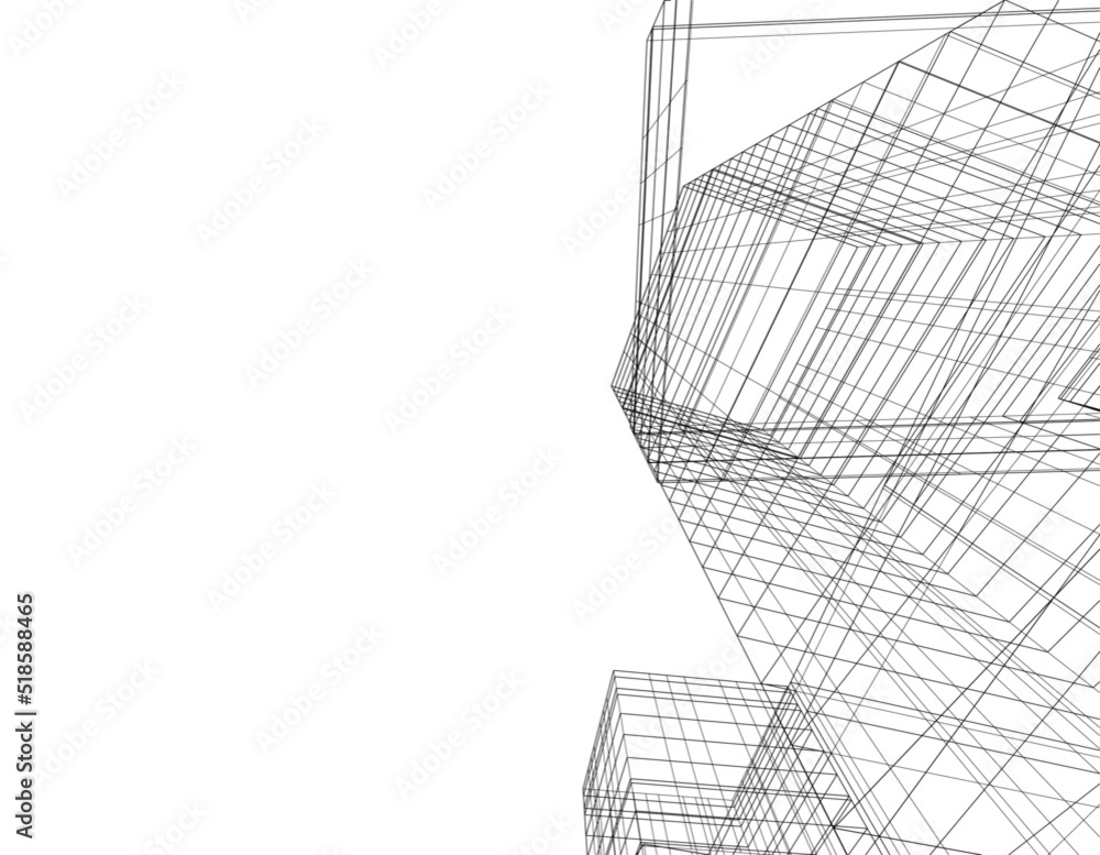 sketch of modern building sketch of modern building