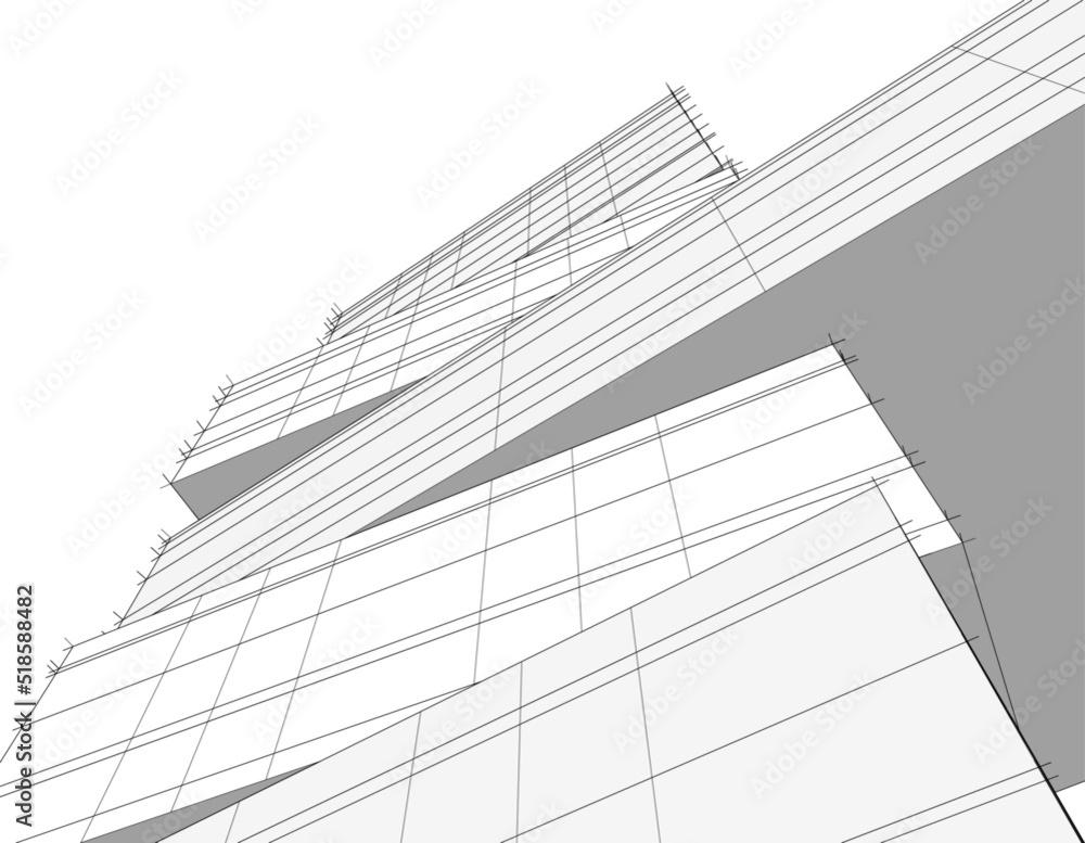 sketch of modern building sketch of modern building