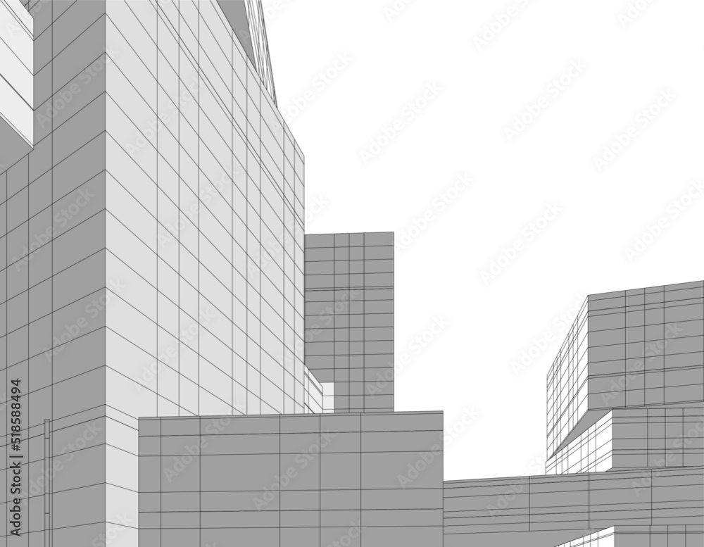 sketch of modern building sketch of modern building