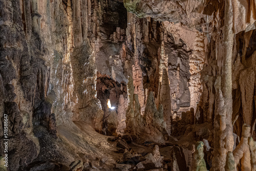 The historic Caves of Diros, a vast caves structure located near Pyrgos Dirou, Laconia, Mani peninsula, Peloponnese, Greece