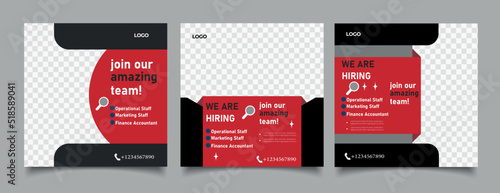 We are hiring job vacancy square banner or social media 

