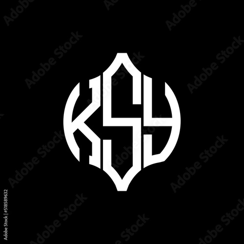 KSY letter logo. KSY best black background vector image. KSY Monogram logo design for entrepreneur and business.
 photo