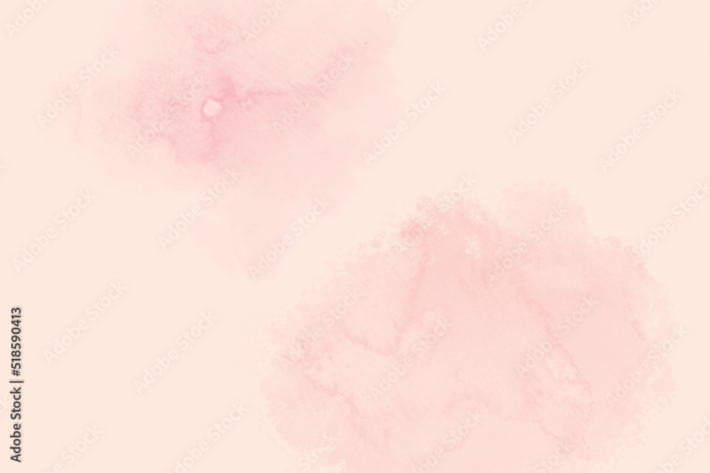 Soft pink watercolour splash in pastel background. Vector illustration.