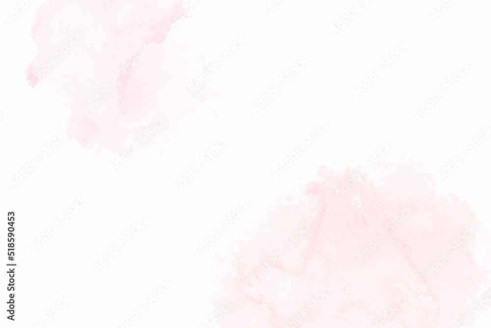 Soft pink watercolour splash in white background. Vector illustration.