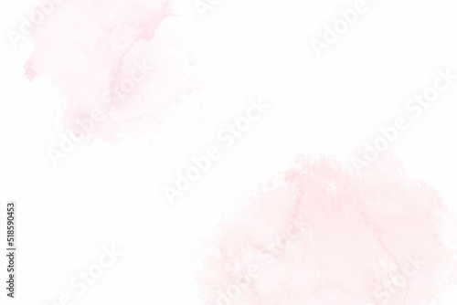 Soft pink watercolour splash in white background. Vector illustration.