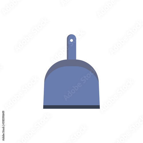 Flat icon dustpan for floor isolated on white background. Vector illustration.