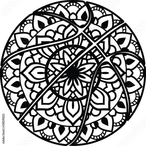 Mandala for adult coloring book,coloring page,print on product, laser cut, paper cut and so on. Vector illustration.


