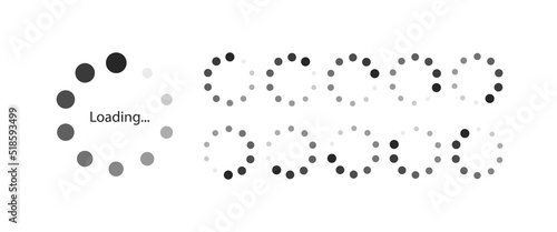 Loading vector symbol for motion design  animation isolated on white background. Load symbol  download sign  progress loading website. 10 eps