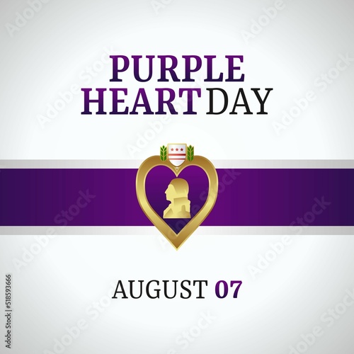vector graphic of purple heart day good for purple heart day  celebration. flat design. flyer design.flat illustration.