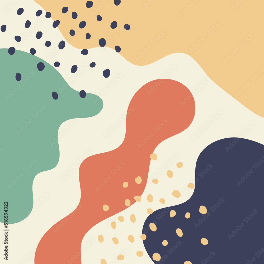 Creative cover design vector for Instagram story template. Social media posts. Square art template. Modern abstract pattern with organic shapes, elements, lines. Trendy pastel colors.