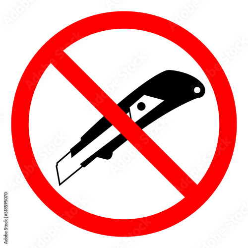 No Use The Cutter Symbol Sign ,Vector Illustration, Isolate On White Background Label .EPS10