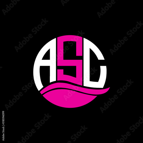 ASC logo monogram isolated on circle element design template, ASC letter logo design on black background. ASC creative initials letter logo concept. ASC letter design.
