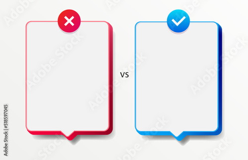 Facts vs myths card realistic style isolated on white background. Fact-checking or easy compare evidence. Concept illustration Vector 10 eps