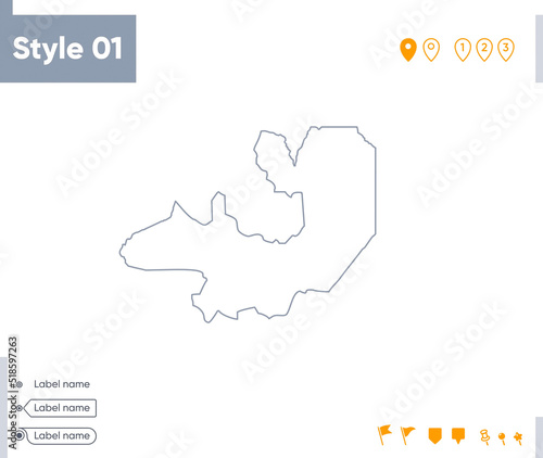 Salta, Argentina - stroke map isolated on white background. Outline map. Vector map