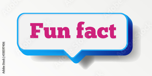 Fun fact speech bubble 3d modern style isolated on white background. Did you know message banner. Vector 10 eps