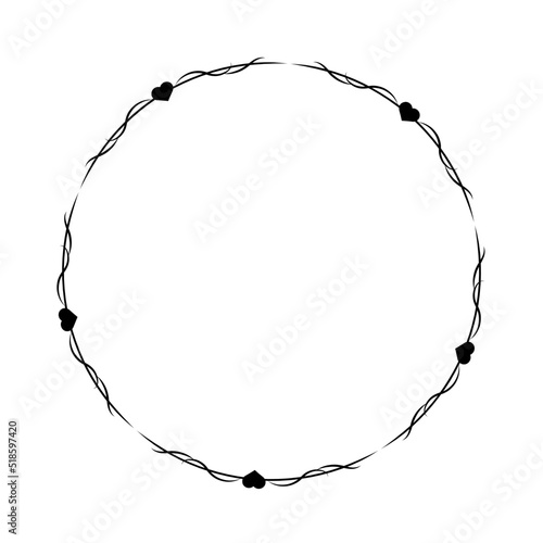 abstract heart circle frame
