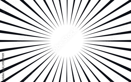 Comic book speed lines isolated on white background stripe and radial effect style for manga speed frame, superhero action, explosion background. Motion line effect, pop art. Vector 10 eps