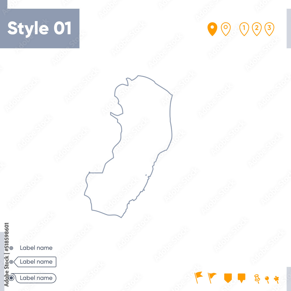 Fototapeta Espirito Santo, Brazil - stroke map isolated on white background. Outline map. Vector map