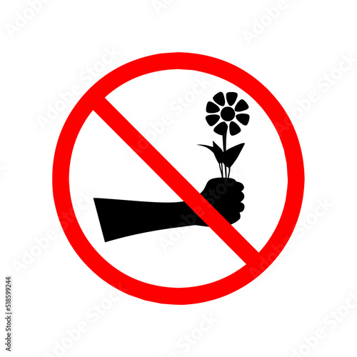 Don't pick the flower sign vector. Isolated on white background