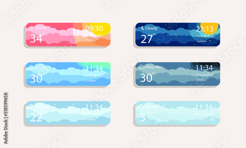 Weather widget with cloud background 