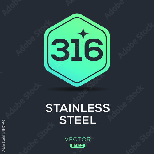 Creative (Stainless steel Grade 316) Icon, Vector sign.