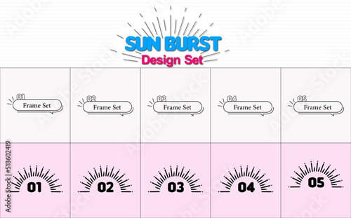 Sunburst Design Set Simple Heading Frame Set