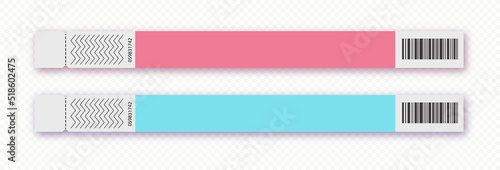 Bracelet vector template for event access, id fan zone or vip, party entrance, concert backstage identification, security checking, event. Mock up festival bracelet. 10 eps