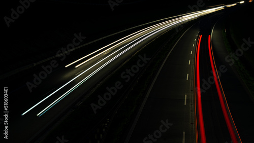 lights of cars with night. long exposure