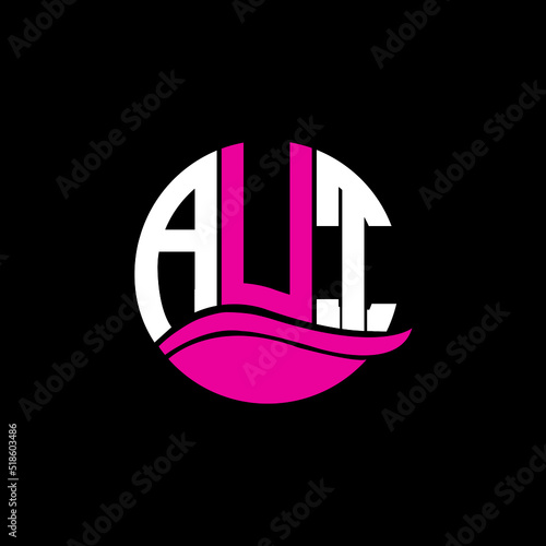 AUT logo monogram isolated on circle element design template, AUT letter logo design on black background. AUT creative initials letter logo concept. AUT letter design.
