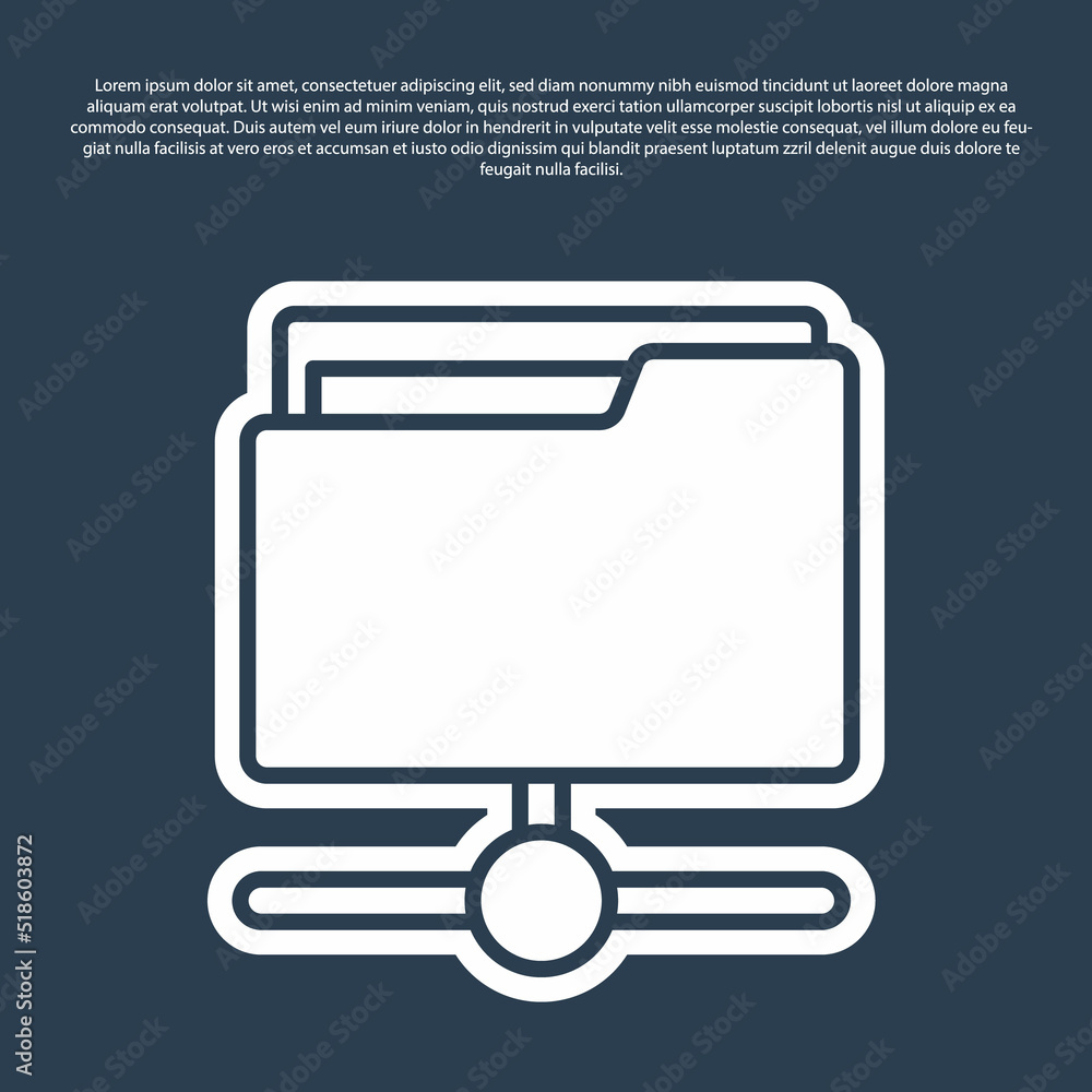 Blue line FTP folder icon isolated on blue background. Software update, transfer protocol, router, teamwork tool management, copy process, info. Vector Blue line FTP folder icon isolated on blue background. Software update, transfer protocol, router, teamwork tool management, copy process, info. Vector