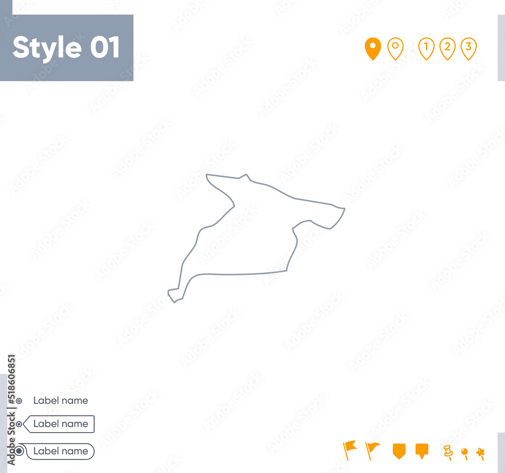 Fototapeta Alborz, Iran - stroke map isolated on white background. Outline map. Vector map