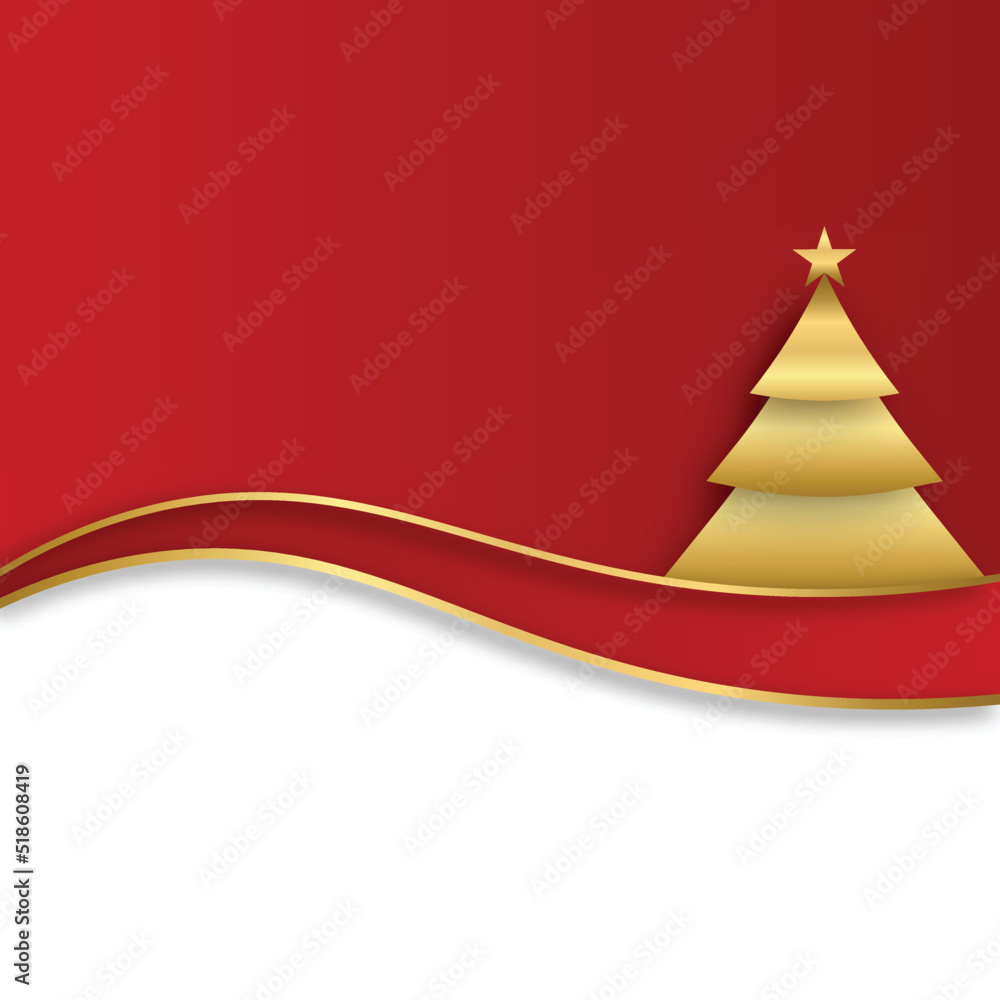 Elegant red gold  background. Christmas background. Vector illustration.