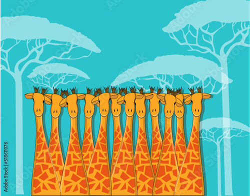 Série de girafes rigolotes