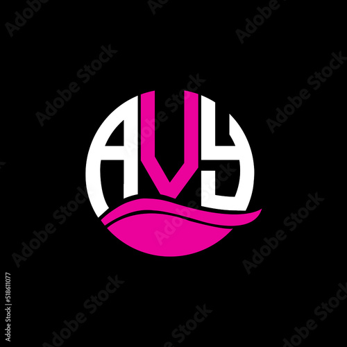 AVY logo monogram isolated on circle element design template, AVY letter logo design on black background. AVY creative initials letter logo concept. AVY letter design.
 photo