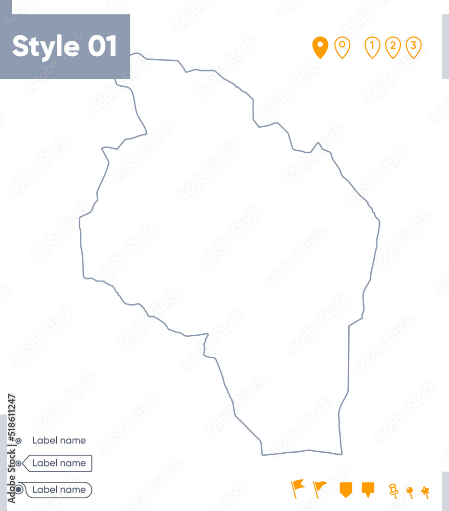 Govi Altai, Mongolia - stroke map isolated on white background. Outline map. Vector map Govi Altai, Mongolia - stroke map isolated on white background. Outline map. Vector map