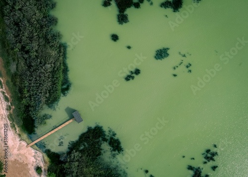 Drone view if Alcazar de San Juan lagoon complex photo