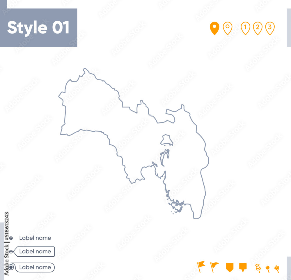 Viken, Norway - stroke map isolated on white background. Outline map. Vector map Viken, Norway - stroke map isolated on white background. Outline map. Vector map