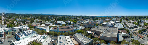 Aerial view of Santa Cruz California downtown