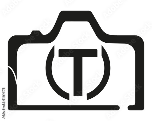 T camera logo design logo icon vector template. photo
